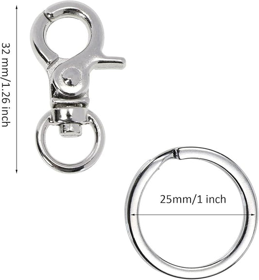 Dog Tag Clips Penta Angel 4Pcs Pet ID Name Tag Buckle Clips with 10Pcs Key Rings for Dog Cat Puppies Collars and Harnesses