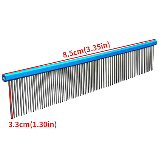 2 Pack Dog Combs with Stainless Steel Teeth Applicable to Cat Dog Comb Removing Tangles Easily Remove Dirt Grooming Anti-Slip Comfort Grip Handle (blue)