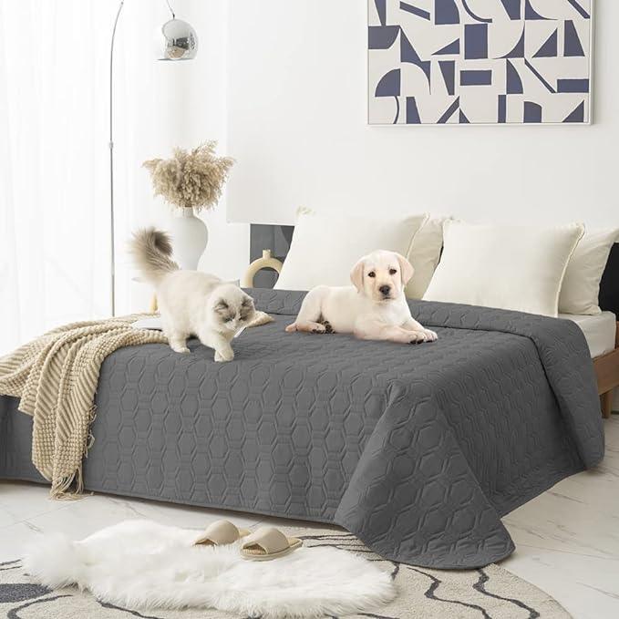 Waterproof and Anti-Slip Dog Bed Cover and Pet Blanket Sofa Pet Bed Mat ,car Incontinence Mattress Protectors Furniture Couch Cover for Most Cats Dogs, Pets(82x82- Dark Grey)