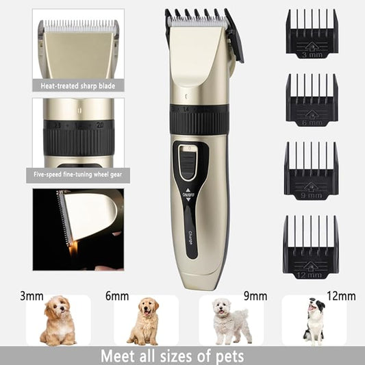 Dog Grooming Kit,15000Pa Powerful Dog Hair Vacuum Cleaner with Clipper,7 in 1Brush Vacuum Cleaner, Extra Set of Electric Pet Hair Clipper,3L Dust Collection Box