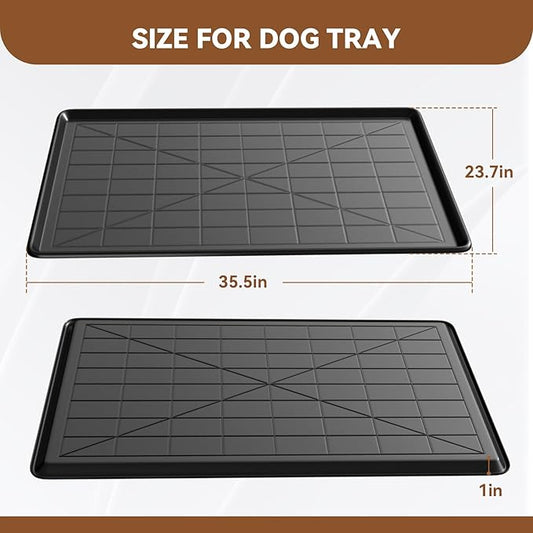 35.4" Dog Crate Tray Replacement fit for Metal Dog Cage Plastic Bottom Pans Cat Rabbit Ferret Critter