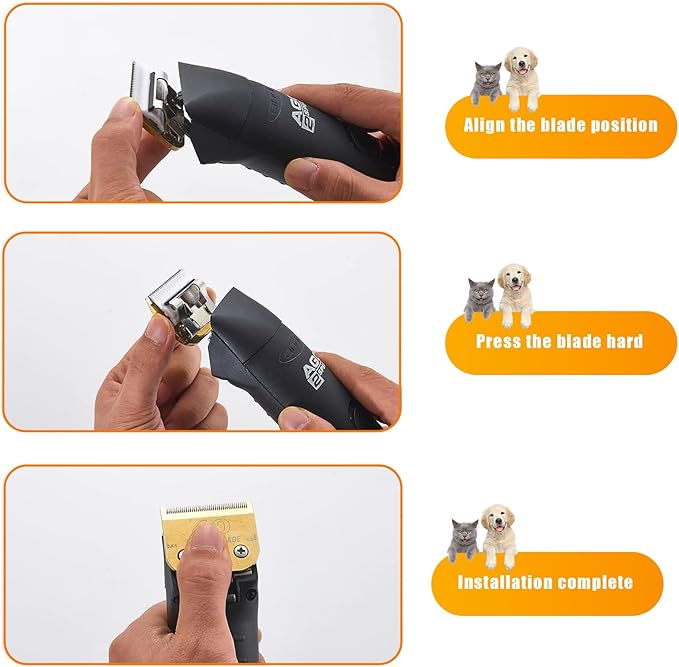 Andis/Oster A5/Wahl KM-10 Series Compatible 6PCS Detachable Dog Clipper Blades (Gold-#10, 30, 40, 4FC, 5FC, 7FC)