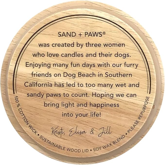Sand + Paws Scented Candle - Newport - Additional Scents and Sizes –Luxurious Air Freshening Jar Candles Neutralize pet Odors and Enhance Home décor – 100% Cotton Lead-Free Wicks - 12 oz