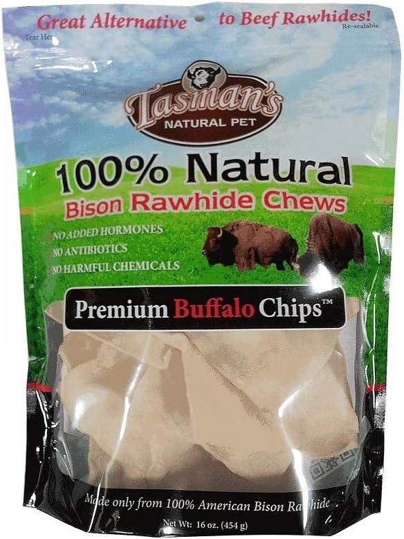 Tasman's Natural Pet All-Natural Buffalo (Bison) Chips - 1 Pound Bag