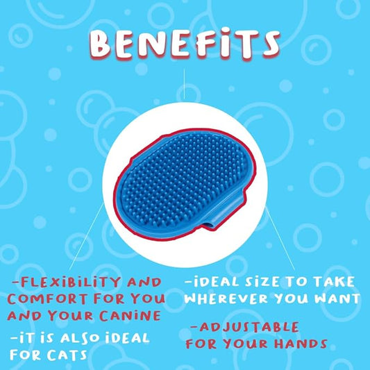 Dog Brush - Premium Dog Bath Brush, Ideal Dog Brush for Short Haired Dogs, Gentle Pet Grooming Tool, Effective for Removing Loose Fur and Dirt in Bath Time, Easy to Clean