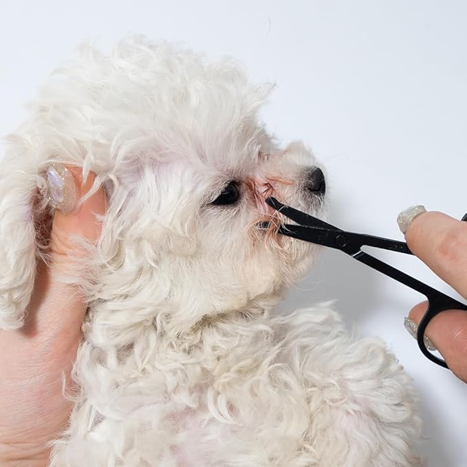 Dog Tear Stain Remover Comb, Cleanser scissors remove Floating Hair,Dog Cat Grooming Comb Pet Tear Stain Remover Combs Fine Tooth Grooming Removal Tool (Black)