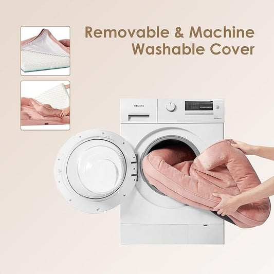 EHEYCIGA Orthopedic Dog Bed for Medium Dogs, Waterproof Memory Foam Medium Dog Beds with Sides, Non-Slip Bottom and Egg-Crate Foam Medium Dog Couch Bed with Washable Removable Cover, Dusty Pink