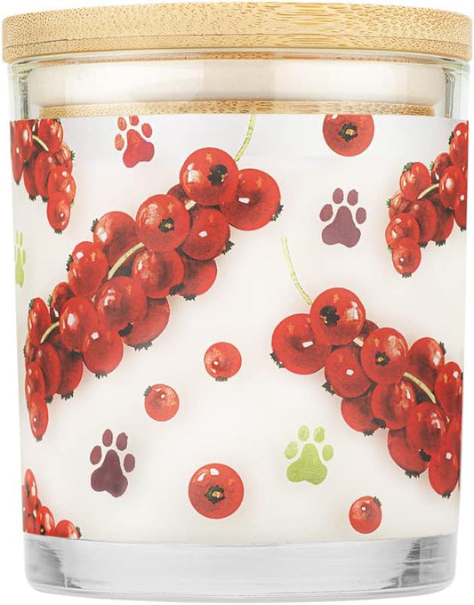 One Fur All Pet House Plant-Based/Soy Candle - Clean Burning, Long Lasting Pet Odor Eliminator for Home - Red Currant Scent