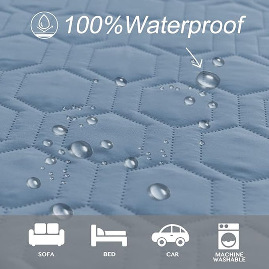Waterproof and Anti-Slip Dog Bed Cover and Pet Blanket Sofa Pet Bed Mat ,car Incontinence Mattress Protectors Furniture Couch Cover for Most Cats Dogs, Pets (82x82- Stoneblue)