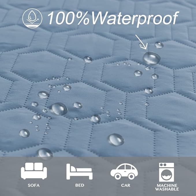 Waterproof and Anti-Slip Dog Bed Cover and Pet Blanket Sofa Pet Bed Mat ,car Incontinence Mattress Protectors Furniture Couch Cover for Most Cats Dogs, Pets(52x82-Stoneblue)