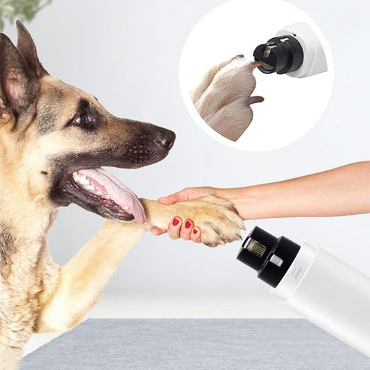 Dog Nail Clipper for Large Dogs - Silent Dog Nail Polisher with LED Light, Speed Sensor, Diamond Head and Dust Collector, 2-Speed Rechargeable - Small Dog Nail Polisher (Pink)