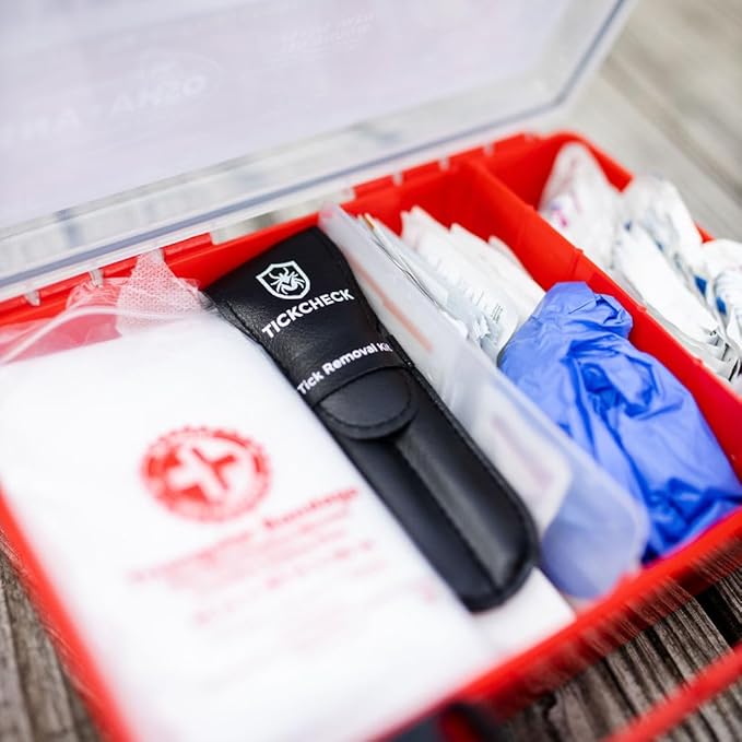 TickCheck Premium Tick Remover Kit - Stainless Steel Tick Remover + Tweezers, Leather Case, and Free Pocket Tick Identification Card (5)