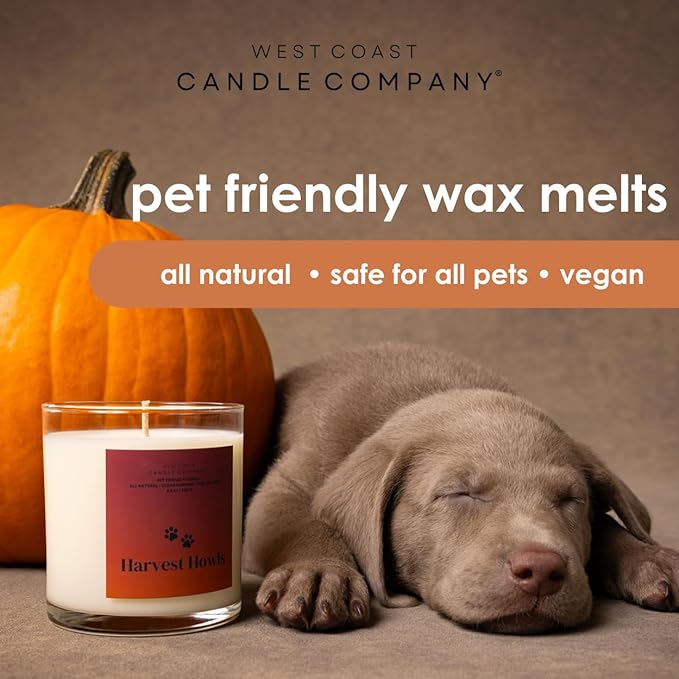 Pet Friendly All Natural Wax Melts - Non-Toxic, Dog Safe, Odor Eliminator - Pure Soy, Veterinarian Approved (Harvest Gathering)