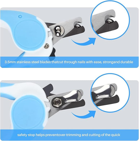Pet Nail Clippers, Dog Nail Trimmers with Safety Guard to Avoid Excessive Cutting Nails, Dog Grooming Clippers has a Variety of Colors Suitable for Dogs, Cats and Other Pets(Blue)