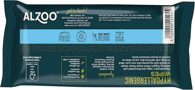 Grooming Hypoallergenic Wipes for Dogs, 100% Plant-Based Active Ingredients, 100 Count