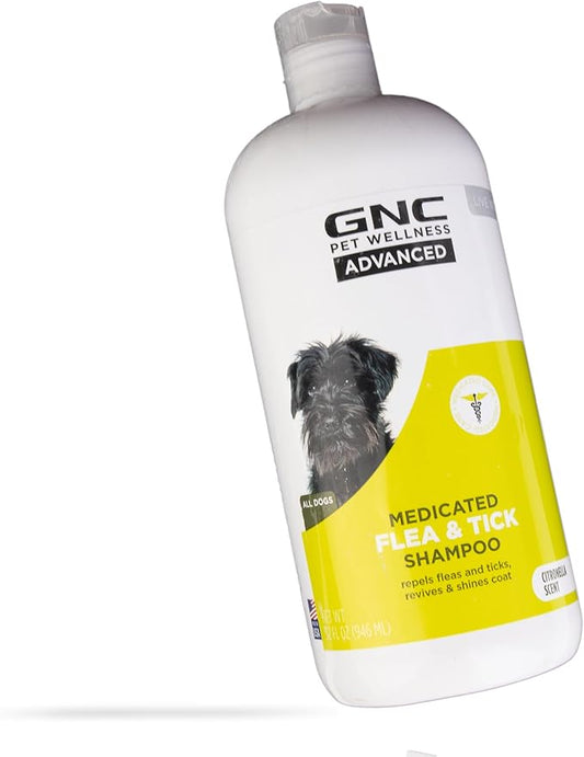 GNC Advanced Shampoo for Dogs, 32 oz | Natural Dog Shampoo Helps Maintain a Healthy Coat | pH Balanced Formula with Citronella Scent