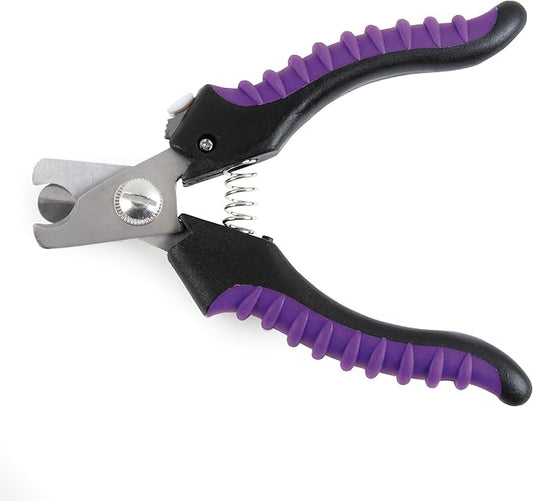 Master Grooming Tools Ergonomic Pro Nail Clippers — Stainless Steel Clippers for Trimming Pet Nails - Purple, Small, 5⅛"