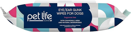Pet Life Unlimited Dog Ear Wipes, Dog Eye Wipes - Plant-Based Dog Ear Cleaner Wipes with Moisturizing Aloe Leaf & Soothing Chamomile - Fragrance Free Eye and Ear Wipes for Dogs - 30 Count (Pack of 4)