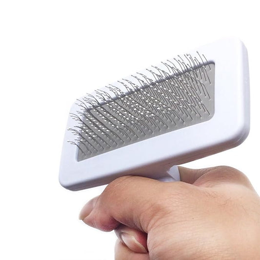 Professional Quality Pet Slicker Brush with Coated Pin Tips for Dogs & Cats - Gently Removes Mats & Loose Dead Hair Easily (Small, Pink)