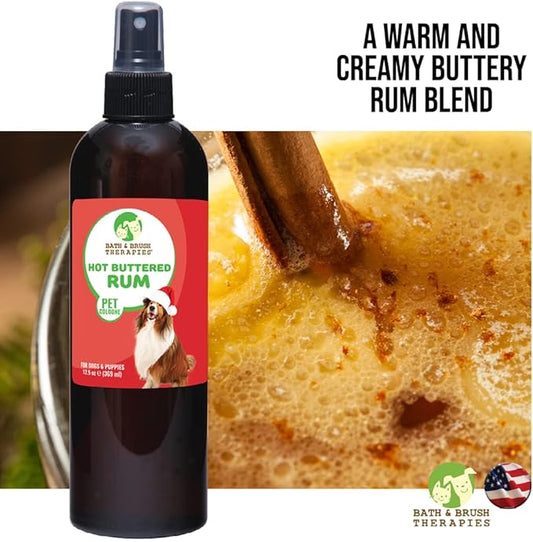Bath & Brush Therapies® Hot Buttered Rum Pet Cologne For Dogs 12.5 oz | Long-Lasting Odor Eliminator | Paraben-Free | Biodegradable & Non-Toxic | Made in USA