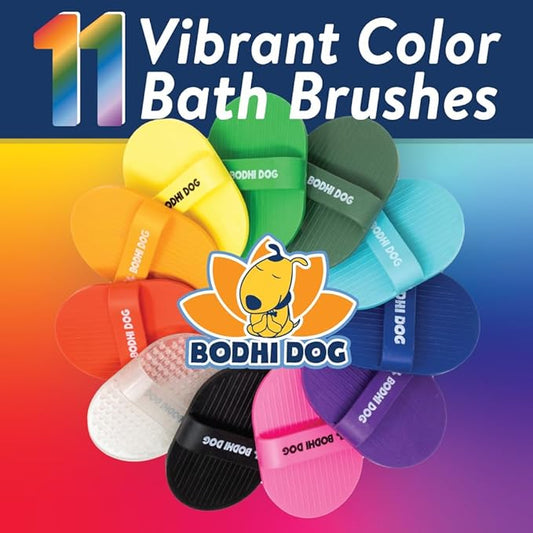 Bodhi Dog Shampoo Brush - Pet Grooming & Bath Supplies for Cats and Dog - Bath Brush for Long & Short Hair - Premium Scrubber for Shower, Bathing & Massage (One Pack, Dark Green)