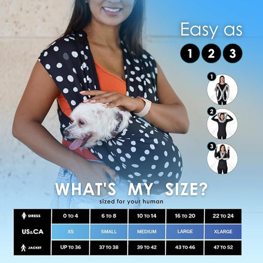 Pet K'tan Dog Sling Carrier: Hands Free for Small & Medium Dogs - #1 Pet Travel Accessory & Gift -Bond with New Puppy- Safe Durable Soft-Hands Free - Cats & Small Animals Anti-Anxiety-Sized for Human