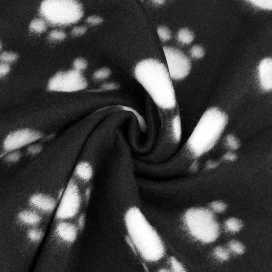 Comsmart Dog Blankets for Small Dogs, 6 Pack Puppy Blanket Cute Paw Print Pet Blanket for Dog, Puppy, Cat, Kitten, 39x31 inches, Black