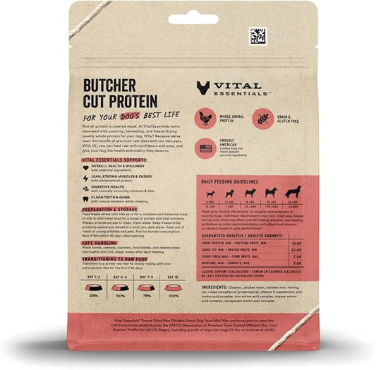 Vital Essentials Freeze Dried Raw Dog Food, Chicken Mini Nibs Entree, 5.5 oz