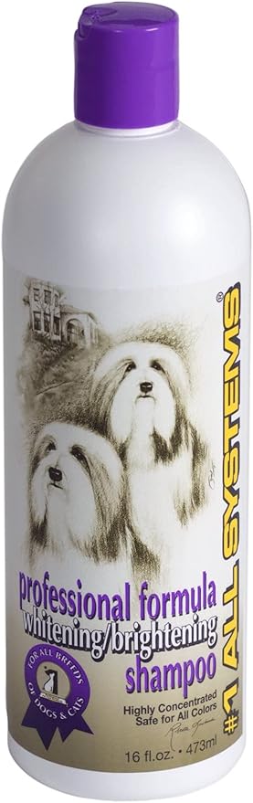 #1 All Systems Professional Formula Whitening Pet Shampoo, 16-Ounce