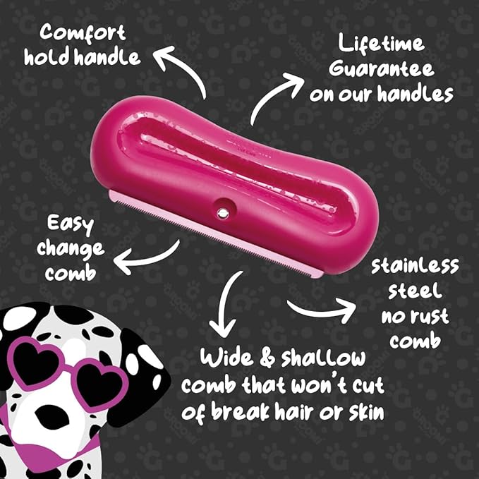 Deshedding & Grooming Brush for Dogs, Cats, Horses & Rabbits - Gentle & Effective Pet Grooming Tool, Wide Shallow Comb, Smooth Groomer for Cats, Dogs and Horses, Combs for Grooming Animal
