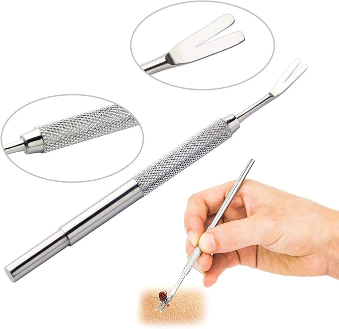 3 Pack Tick Remover Tool Set Stainless Steel Tick Remover Kit for Cats and Dogs