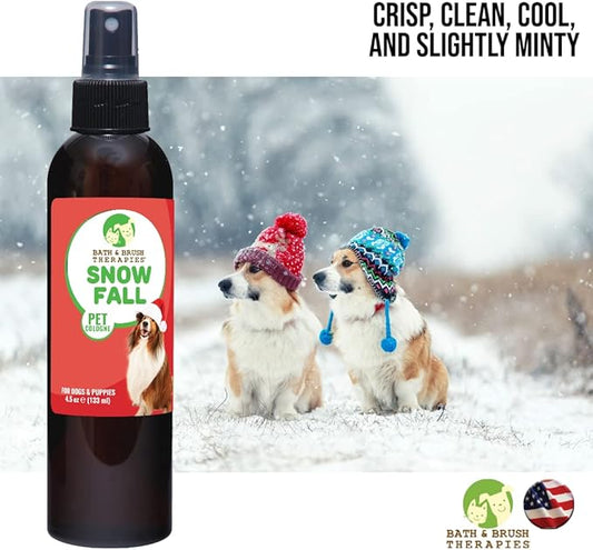 Bath & Brush Therapies Snowfall Dog Cologne 4.5 oz | Dog Perfume Long Lasting | Deodorizing Spray