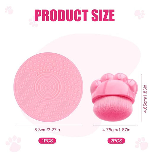 2pcs Dog Paw Balm Brush, Dog Paw Pad Balm Brush with Silicone Cleaning Pad Dog Cares Products Dog Nose Balm Applicator Paw Cleaning Brush for Dogs Cats (Pink)