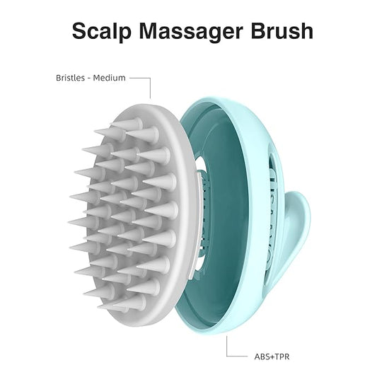 Pet Grooming Brush for Long & Short Hair Dogs Cats,Multi-purpose silicone massage & bath brush for pets,promotes shiny coats,Blue