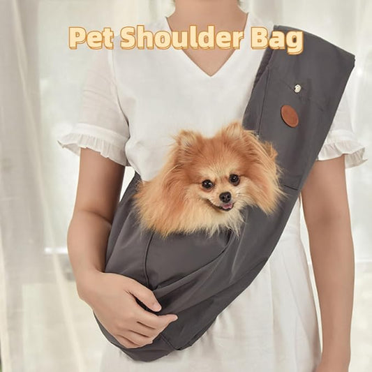 Dog Carrier Sling, Puppy Carrier Bag with Storage Pocket, Hands Free Reversible Pet Papoose Bag, Travel Safe Sling Bag, Suitable for Puppies,Small Dogs Cats Outdoor (Pink)