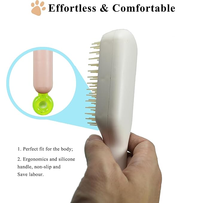 Scalable Grooming Brush for Small Dogs, Puppy Brush , Soft Dog Brush for Shih Tzus, Yorkies, Maltipoos, Maltese (Pink)