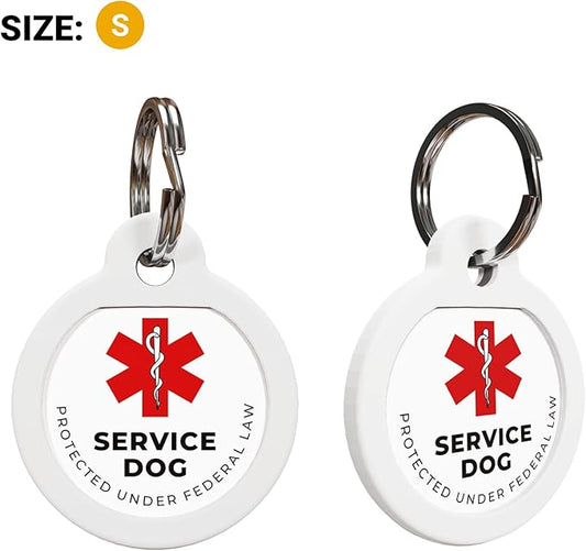QR Code Pet Tag Service Dog ID - ESA - Emotional Support Service Dog Name Tags (Service Dog, S)