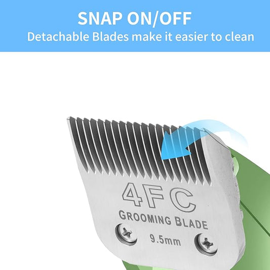 3 Pcs Size 5FC Detachable Dog Grooming Blades, Compatible with Andis, Oster A5, Wahl KM10 Series Clippers, Cut Length 6.3mm, Silver (5FC 6.3mm, 3Pcs)