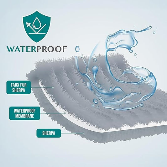 PetAmi Waterproof Dog Blanket For Small Medium Dog, Pet Puppy Blanket Couch Cover Protection, Sherpa Fleece Cat Blanket Washable Throw Couch Sofa Bed Furniture Protector Reversible Soft 29x40 Wine Red