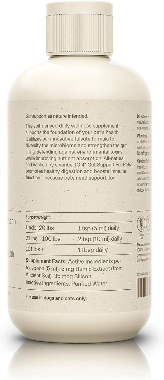 ION Intelligence of Nature Gut Support for Pets | Strengthens Digestion, Supports Kidneys, Aids Immune Function, and Defends from Food Toxins (8 Ounce)