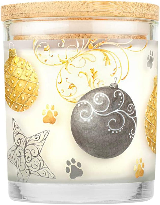 One Fur All Pet House Candle 2 Pack - Plant-Based/Soy Candle - Clean Burning Scented Candles, Long Lasting Pet Odor Candle for Home - Silver & Gold