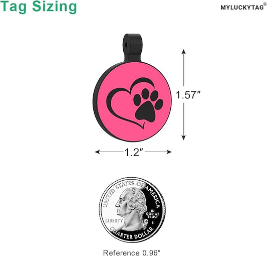 MYLUCKYTAG Silent Silicone QR Code Pet ID Tags Dog Tags - Pet Online Profile - Scan QR Receive Instant Pet Location Alert Email