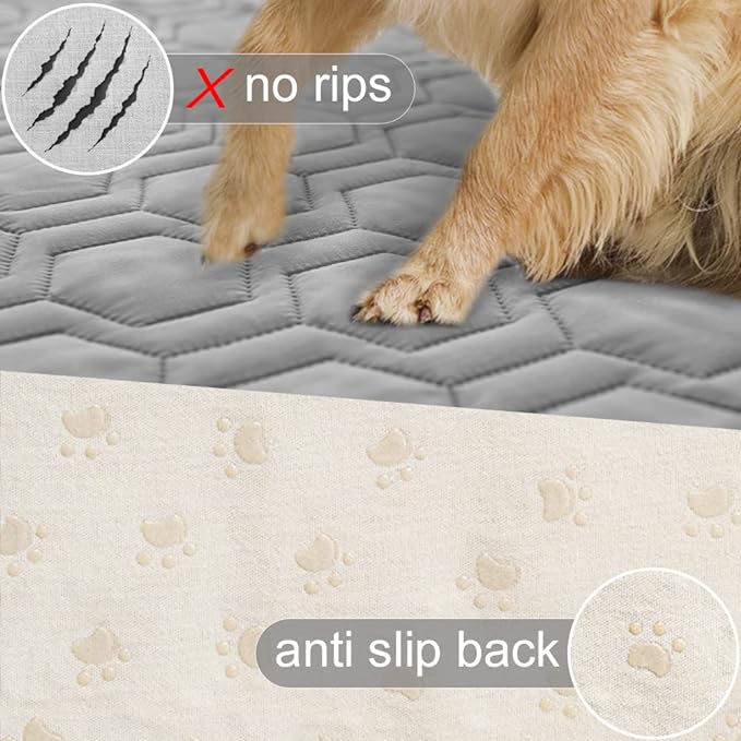 Waterproof and Non-Slip Dog Bed Cover and Pet Blanket Sofa Pet Bed Mat ,car Incontinence Mattress Protectors Furniture Couch Cover for Most Cats Dogs,Pets(52x82-Light Grey)