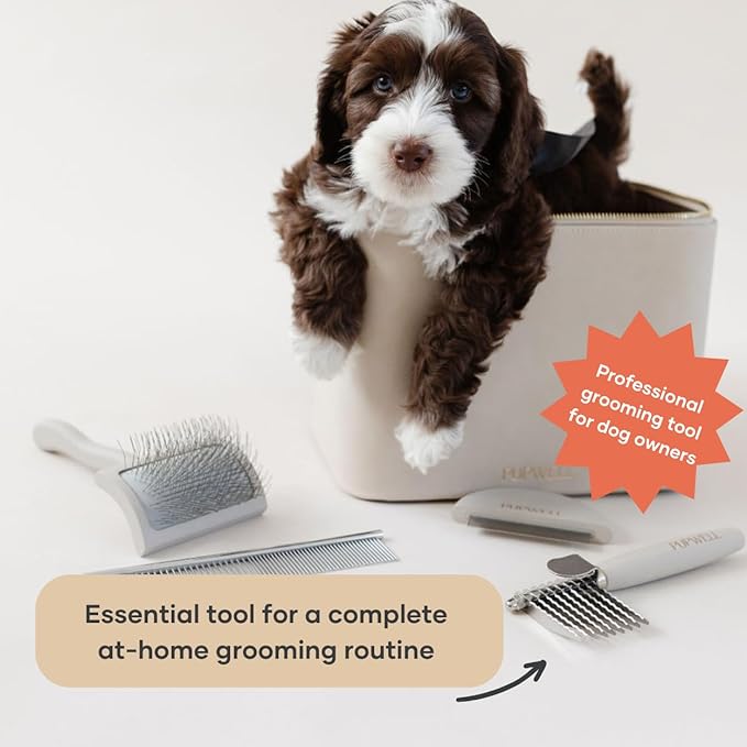 Dematting Fur Steel Rake and Detangling Comb Tool for Dematting and Untangling Matted or Knotted Hair