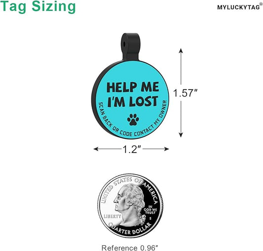 MYLUCKYTAG Silent Silicone QR Code Pet ID Tags Dog Tags - Pet Online Profile - Scan QR Receive Instant Pet Location Alert Email