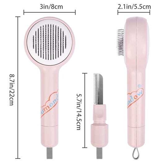 Dog Brush, Self Cleaning Slicker Brushes for Dogs Cats, Cat Grooming Brush, Shedding Tools for Massage, Removes Loose Undercoat Mats Tangled for Short Long Hair Puppy Kitten
