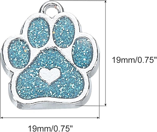 MECCANIXITY Cat Dog Paw Charm Footprint Paw Print Charm Alloy Enamel Pendants for DIY Jewelry Making, Earrings Necklaces Bracelets, Crafts