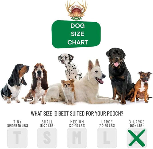 Deer Valley Dog Chews (XL Single, 6-8 Inches) Premium Deer Antler Dog Chew - Long Lasting Dog Bone for Large Dog Breeds and Aggressive Chewers