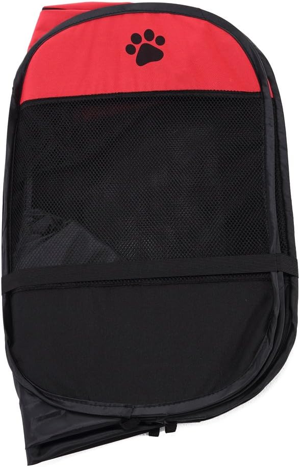 Portable Pet Playpen, 28.3" Foldable Dog Playpen for Dogie Kitten Rabbit, Exercise Playpen Tent Indoor/Outdoor Use (red)