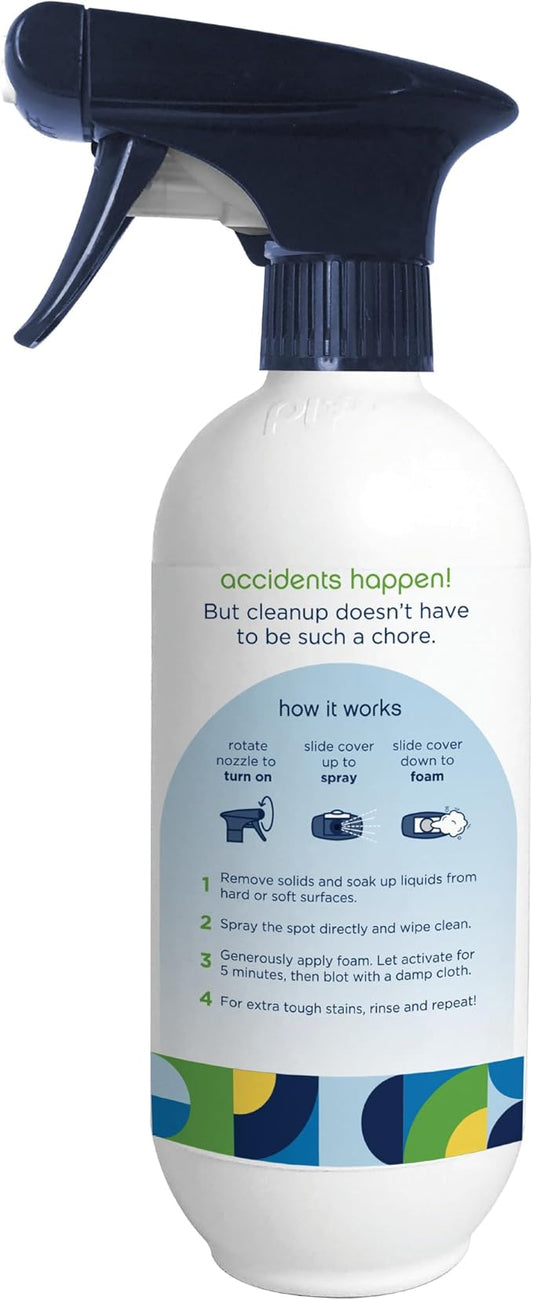 Pet Life Unlimited Foaming Stain + Odor Eliminator Spray Cleaner - Plant-Based Stain Removal - Two-Way Spray Applicator - Natural Juniper Leaf Scent - Made in the USA - 16 Ounce (Pack of 1)